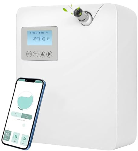 Macchina per l'aria profumata intelligente da 300ml per la casa, diffusore di oli essenziali senza acqua tecnologia di nebulizzazione,Bluetooth e controllo Wi-Fi,copertura di 2000 piedi quadrati