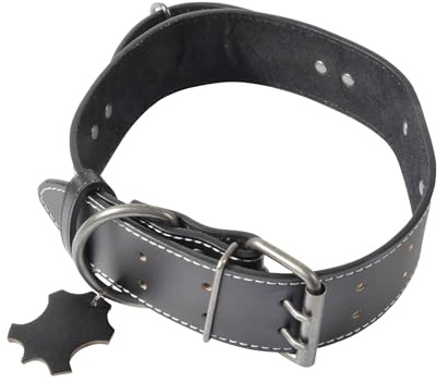 Love Story, Collier avec Poignée Spécial Grand Chien Cuir Taille 3XL 80 x 5 cm Noir