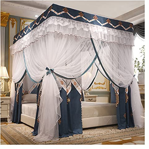 Betthimmel, 4 Poster, Moskitonetz, Prinzessinnen-Bettvorhänge, können Staub blockieren, erhältlich in Allen Jahreszeiten, Mädchenschlafzimmer-Baldachin für Kingsize-Bett mit Halterung (Größe