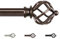 KAMANINA Vorhangstange Bronze 80 to 292CM Lang, Dekorativ Gardinenstangen Ausziehbar mit Twisted Cage Endstück, Vorhangstange für Fenster, Wohnzimmer, Schlafzimmer