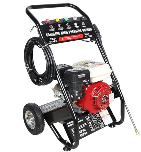 Idropulitrice Professionale Motore A Benzina, Riflettore Vapore In Rame Design Contemporaneo Con Base Antiscivolo Tre Tubi Flessibili Lunghi Cinque Ugelli Intercambiabili