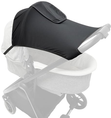 FEMONGY sonnensegel kinderwagen uv schutz 50+ kinderwagen sonnensegel - sonnenschutz kinderwagen, sonnenschutz für kinderwagen, sonnensegel buggy mit Sichtfenster, Einfache Montage, Schwarz