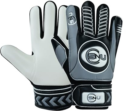 Guanti da portiere da calcio junior per ragazzi, bambini e ragazzi, con palmo super aderente e protezione duratura (grigio, 7)