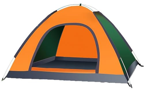 Tenda da campeggio automatica istantanea per 2-3 persone, pop up, 4 stagioni, impermeabile e antivento, tenda da campeggio con telo esterno rimovibile, doppio strato, con borsa per il trasporto (verde