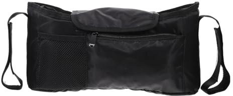 FIXOSHEE Borsa Organizer per Passeggino Nero Pouch Appeso Portatutto Leggero per Carrozzina Cambio per Viaggi Brevi e Uscite con Facile da Installare e Trasportare