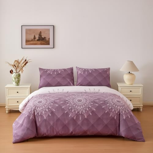 Dalina Funda Nórdica para Cama 150, Juego de 3 Piezas Estampada - Incluye Funda de Edredón 240x220cm y 2 Fundas de Almohada 50x75cm - Microfibra Suave y Transpirable, sin Bajera