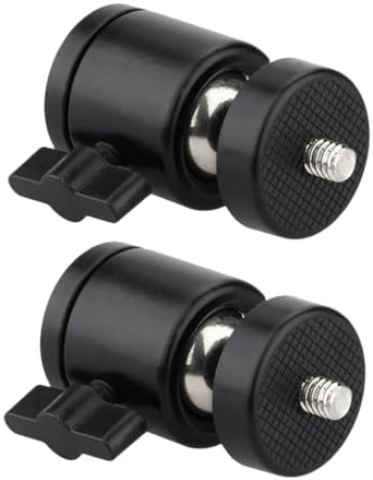 TOYZFRIENDY Soporte para Zapata de Flash Metálico Negro 1/4 Pulgadas Rótula Giratoria 360° para Trípode y Anillo de Luz 2 Unidades para Cámara y Smartphone Fotografía y Vídeo