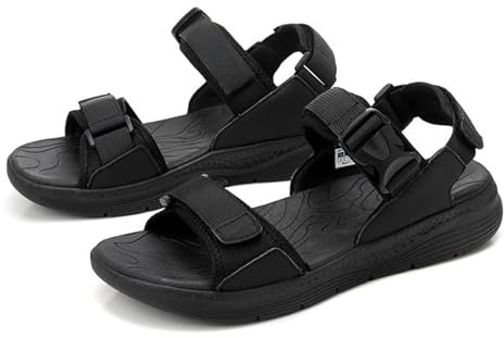 ARRIGO BELLO Sandali Uomo Estivi Sportivi Comodi Leggere Scarpe Mare Spiaggia Escursioni Tempo Libero Sandalo Taglia 41-46 (B Nero,43)