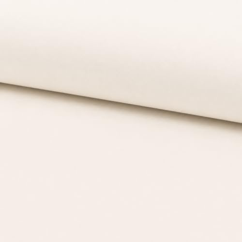 Jersey tessuto elasticizzato 95% cotone 5% elastan, tessuto elasticizzato al metro, stoffa elasticizzata, maglina elastica al metro 100 cm x 150 cm, Jersey organico (Écru)