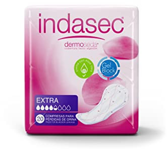 Indasec Dermoseda Compresa Incontinencia Extra Uds., Blanco, Aloe Vera, 20 Unidad