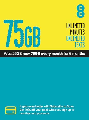 EE Pay As You Go SIM Card UK PREPAID PAYG £15 Bundle 25GB + (50GB FREE DATA every month for 6 months with regular top ups (Promotion request deadline of 31.01.2026)