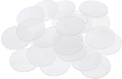 Tupalizy 1 Inch Clear Circular Acrylic Game Accessories Miniature Bases Flat Discs Counter Markers for Miniature Stands, Tabletop Decor, , Terrain Building and Cake Decoration, 1.5mm Thick, 25 Pack