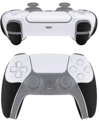 eXtremeRate PlayVital Autocollant Protection pour ps5 Manett,Grip Sticker Antidérapant avec Skin Gâchette pour ps5 Controller-Noir，Édition Blindée