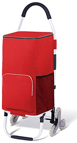 Falytemow Carrello pieghevole per scala, 6 ruote, altezza 103 cm, manico in tessuto Oxford, per generi alimentari