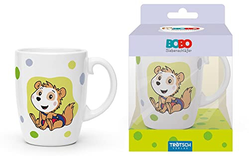 Trötsch Bobo Siebenschläfer Kindertasse grün Geschenktasse aus Porzellan: Kindergeschirr Tasse Porzellan Geschenk Geschenkidee Kinder Lieblingstasse: Kaffeetasse Teetasse Geschenkidee Geschenk Tasse