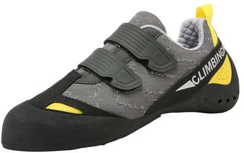 ZHENSI Kletterschuhe Herren Damen Jugend Anfänger Professionelles Klettern Bouldern Trainingsschuhe,Grau,43 EU