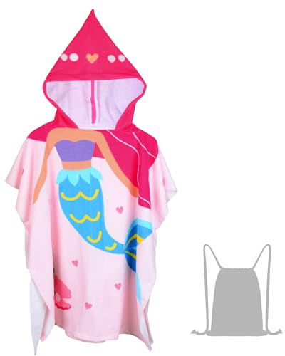 JORAKI Toalla de Baño con Capucha de Niños, Toalla de Playa de Microfibra Poncho Toalla Ultra Suave y Extra Grande para niñas y niños de 6 a 14 Años