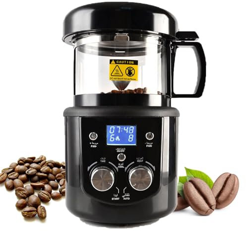 Ostreemaner Torréfaction De Grains De Café Domestique, Torréfacteur Électrique 1400 W, Trois Fonctions Réglables – Puissance De Feu/Énergie Éolienne/Temps, avec Fonction De Synchronisation