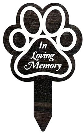 Marqueur funéraire pour chien, piquet de cimetière de jardin – Plaques funéraires de condoléances avec griffe de chien, marqueurs funéraires pour animaux de compagnie, piquet de jardin personnalisable