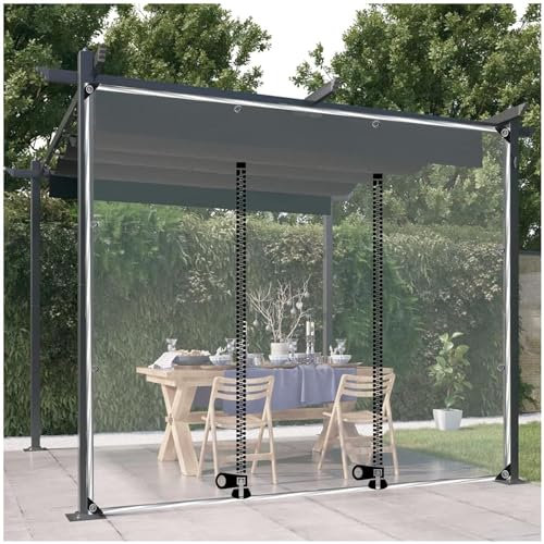 Lona de PVC transparente impermeable con ojales para pérgola, garajes, patios, 4,5 x 2,2 m