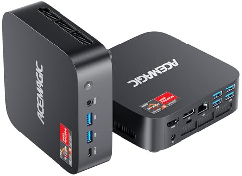 ACEMAGIC Kron Mini K1 Mini PC, AMD Ryzen 5 7430U (Äquivalent zu 5850U, 6C/12T, Bis zu 4.3Ghz),32GB DDR4 512GB M.2 SSD Windows 11 Pro Mini PC, Mini Computer with WiFi 6 | BT 5.2 | 4K UHD | Type-C