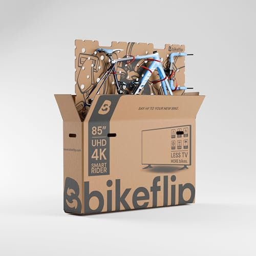 Bikeflip Box Carton d’Expédition pour Vélos de Course, Trial, BMX et Enfants, Carton Résistant Réutilisable, Montage Rapide pour Voyages et Transport par Transporteur
