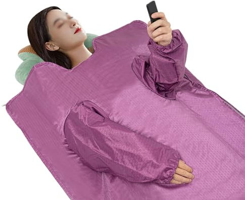 Sauna Blanket Portable Far-Infrared Heating Detox Therapy Home Salon Spa Body Slimming 35-80°C Saunalux Infrared Sauna Blanket for Home, Purple