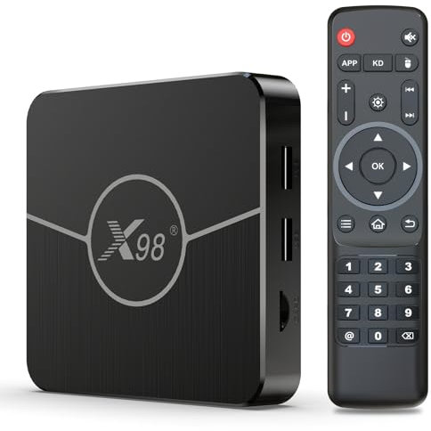 LEFFOT Android 11.0 TV Box 2024, X98 Plus 4K Ultra HD Streaming Device for TV, 4GB RAM + 64GB ROM, Smart TV Box with HDR10+, 2.4G & 5G WiFi 5, BT 4.0, Amlogic S905W2 Quad Core A35