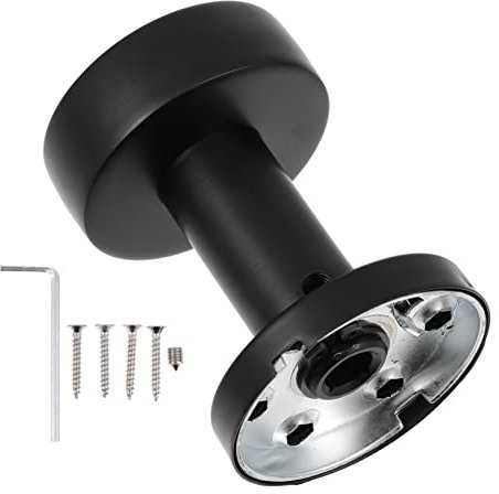 HOMSFOU Maniglia Per Porta Con Serratura in Acciaio Inox Nera Per Camera Da Letto Bagno Appartamento Facile Installazione