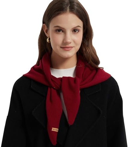 ACUSHLA 100% Merino Wool Triangle Scarf for Women Knitted Fashion Neckerchief Lightweight Soft Warm Neck Warmer