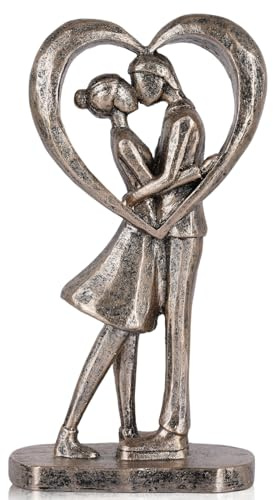 Resin Couple statue for Bedroom Decor,Romantic Couple Figurine,Gift for Wedding Valentine's Day and Anniversaries Decoration Figurine for Girlfriend,Bridal Shower,Engagement Gifts for Couples (Bronze)