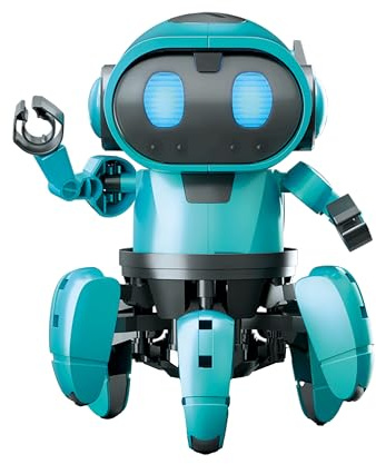 CONSTRUCT & CREATE Tobbie the Self-Guiding AI Robot in Blue Design | Build Your Own DIY STEM Kit at Home for Children and Adults Ages 8 Years and Up