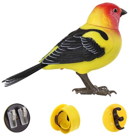 Genérico Pájaros de Juguete para Niños,Figuras De Aves Juguetes - Mascota Electrónica Interactiva Realista para Escritorio Exterior Viaje Sala De Espera
