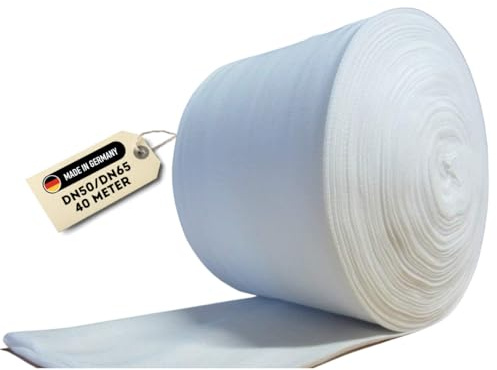 Doubleyou Geovlies & Baustoffe Drainagevlies 40m | Filterstrumpf für Drainagerohre | DN50/DN65 | Filterschlauch | Perfekt für Drainagesysteme | Langlebig | Schutz vor Verstopfung & Staunässe