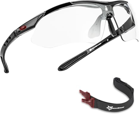 ROCKBROS Pickleball Photochromic Glasses Cycling Glasses with Removable Elasctic & Temple Band Sunglasses Fit for Men Women