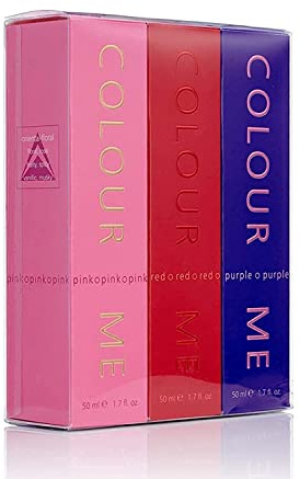 COLOUR ME, Pink/Purple/Red - Triple Pack, Fragrance for Women, 3 x 50ml Eau de Parfum, by Milton-Lloyd