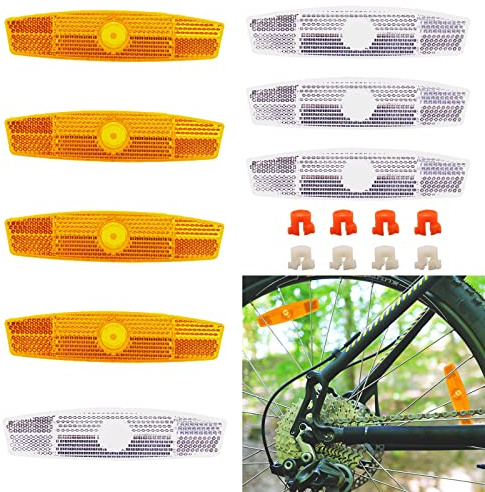 BSITSSS 8 Piezas Reflectores Bicicleta, Reflector Radios Reflector de Radios de Bicicleta Bicicleta Luces Reflectantes, Cinta Reflectante Accesorios de Bicicleta para Ruedas de Bicicleta de Montaña