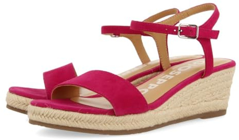 GIOSEPPO Xarre Sandales en cuir avec talon en jute pour femme Bleu, Fuchsia, 38 EU