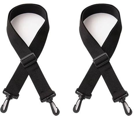 Biglumin Bandoulière - Sangle sac bandouliere, Sangle pour sac, Lot de 2, Réglable 75-135cm, Sangle de transport avec boucle, Peut être utilisé comme sac à dos, cartable, sac de sport. (Noir)