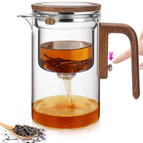 Enchanti Tea Pot, Glass Teapot with Removable Infuser, Magnetic Loose Leaf Tea Steeper, Magic Witchcraft Tea Pot with Strainer for Water Separation, Gift Package, 27oz/800ml