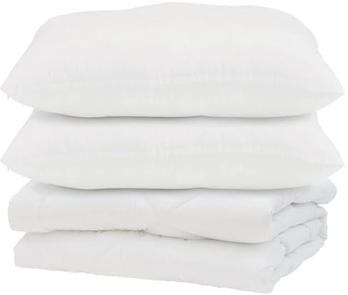 Eleganz Piumone con cuscino, 3 pezzi, in microfibra bianca, leggero, traspirante e facile da pulire, perfetto per chi soffre di allergie e camere degli ospiti