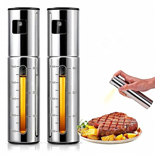 Syluxa 2pcs Pulverizador Aceite 100ml, Spray Acero Inox para Freidora Aire