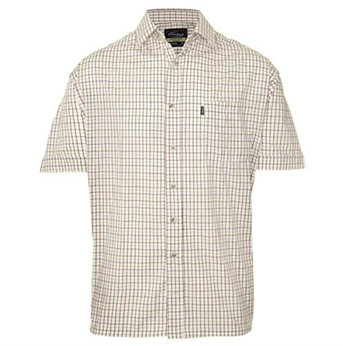 Champion Mens Checked Country Casual Short Sleeve Shirt Poole Red M