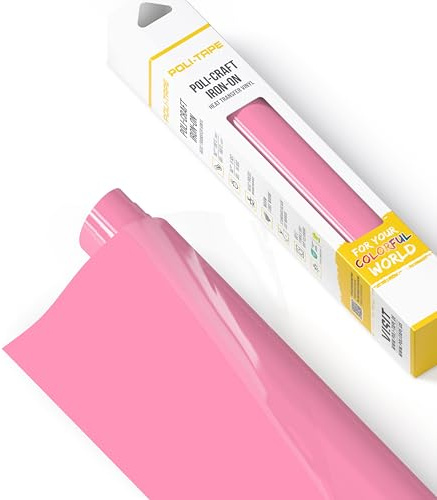 POLI-FLEX® TURBO® - Vinile termo trasferibile per tessuti – foglio di pellicola flessibile stirabile, foglio per per t-shirt per plotter Cricut e Silhouette, rosa baby, 30,5cm x 122 cm