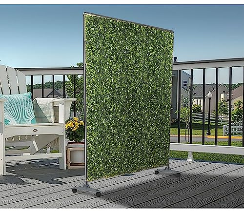 Coarbor 40 H x 40 W Mobile Hedge Room Divider Boxwood Hedge Panels Wall Backdrops Stand Privacy Screen Hedge Stand with Wheels for Room Office Restaurant