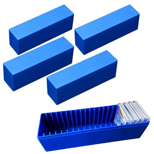 MUDOR Aufbewahrungsbox für 20 Platten-Münzhalter (Blau, 4)