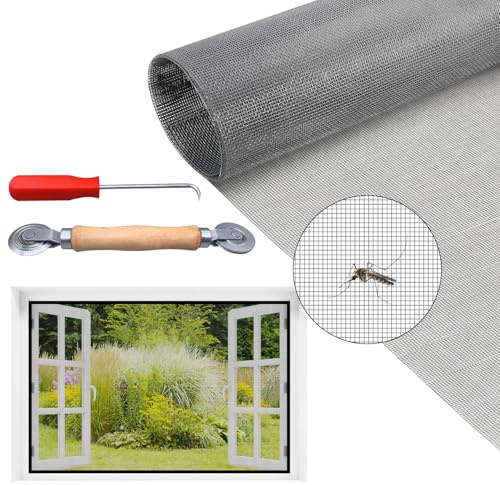 Insektsskärmsfönster insektsskydd fönster 120 × 250 cm myggnät, fönster, myggnät, nätfönster, insektsskydd för fönster, flugnät för fönster med inrullare och krokar för fönster