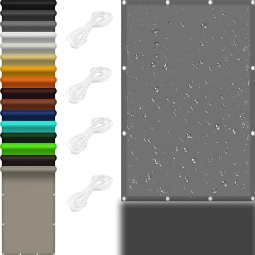 Toldo Cuadrado 2.2 x 4 m 98% UV Protection Toldo Vela Parasol Lmpermeable,Prueba de Viento para Terraza Balcon Patio, Gris Claro