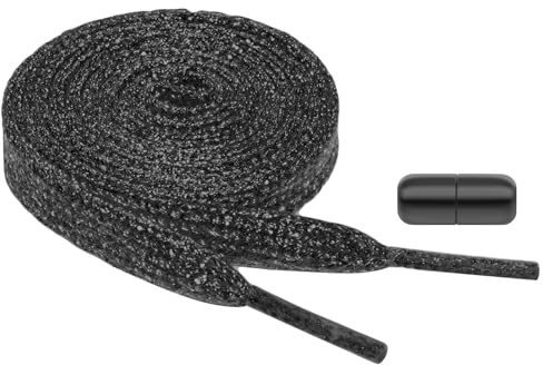 flintronic Lacets Plats Paillettes, Lacets de Remplacement avec Fermeture en Métal, Chaussures Sans Noeuds, pour Chaussures de Sport, Chaussures de Ville, 120cm