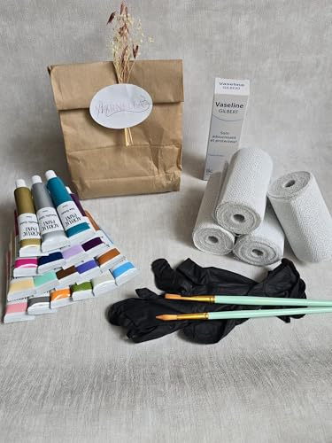 Marnella, Made in France- Kit completo de moldeo de vientre de embarazo, mujer embarazada con pinturas, guantes y pinceles, recuerdo 3D.
